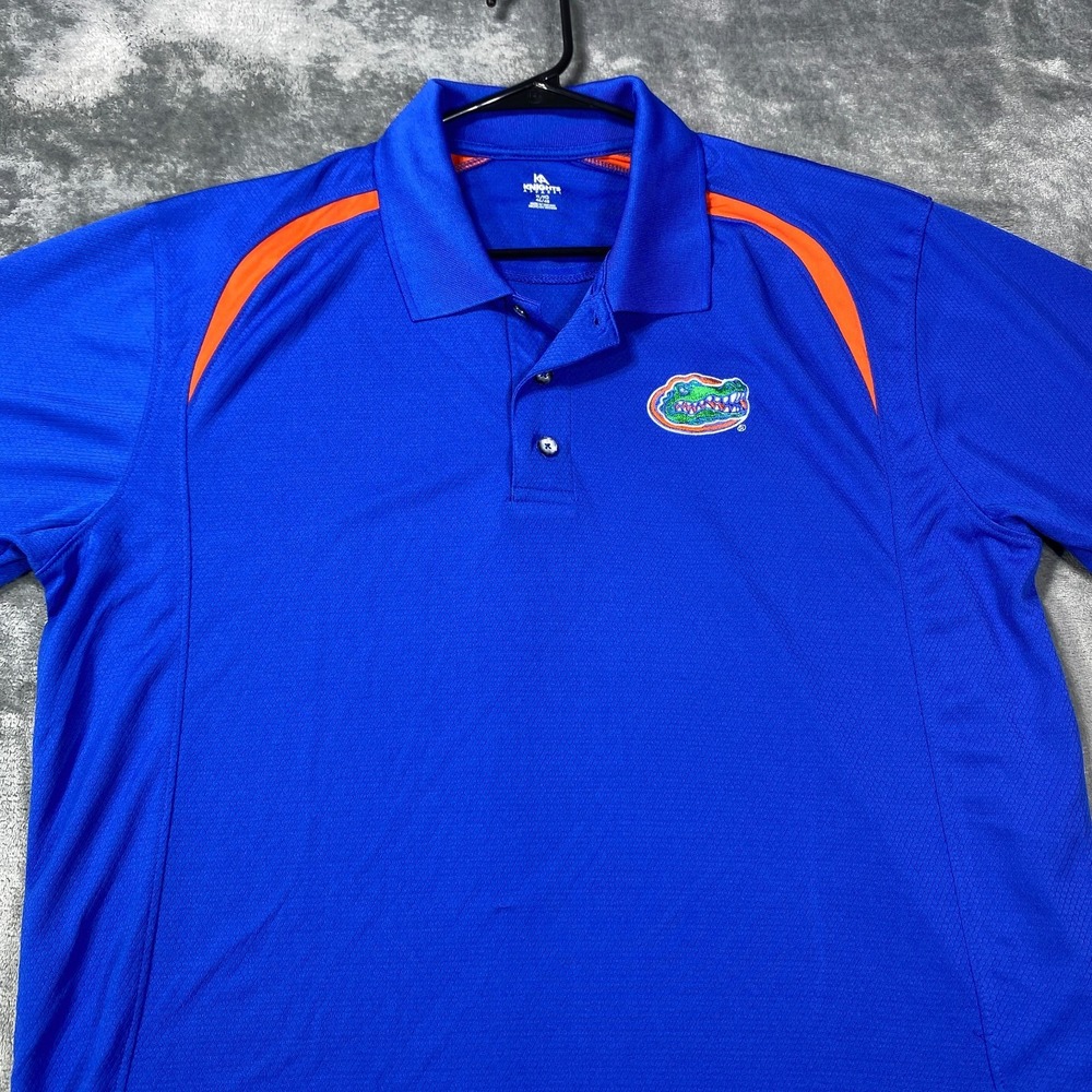 Florida Gators Polo Mens XL Blue NCAA Football Knights Apparel Performance Shirt